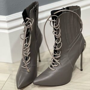 Grey high heels